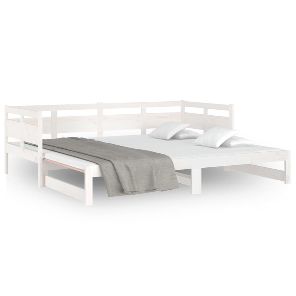 vidaXL Výsuvná postel bílá masivní borovice 2x (80 x 200) cm