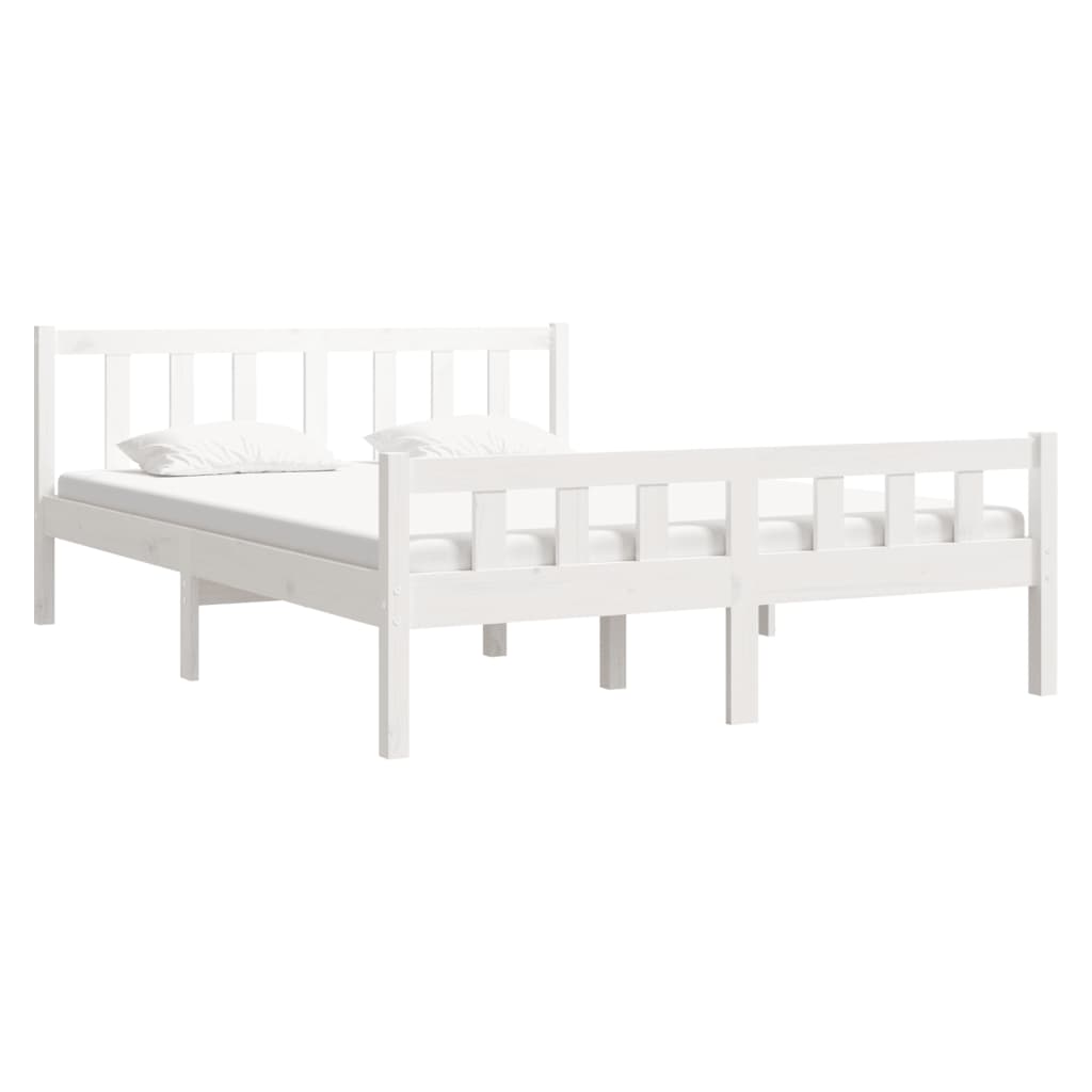 vidaXL Rám postele bílý masivní dřevo 120 x 190 cm Small Double
