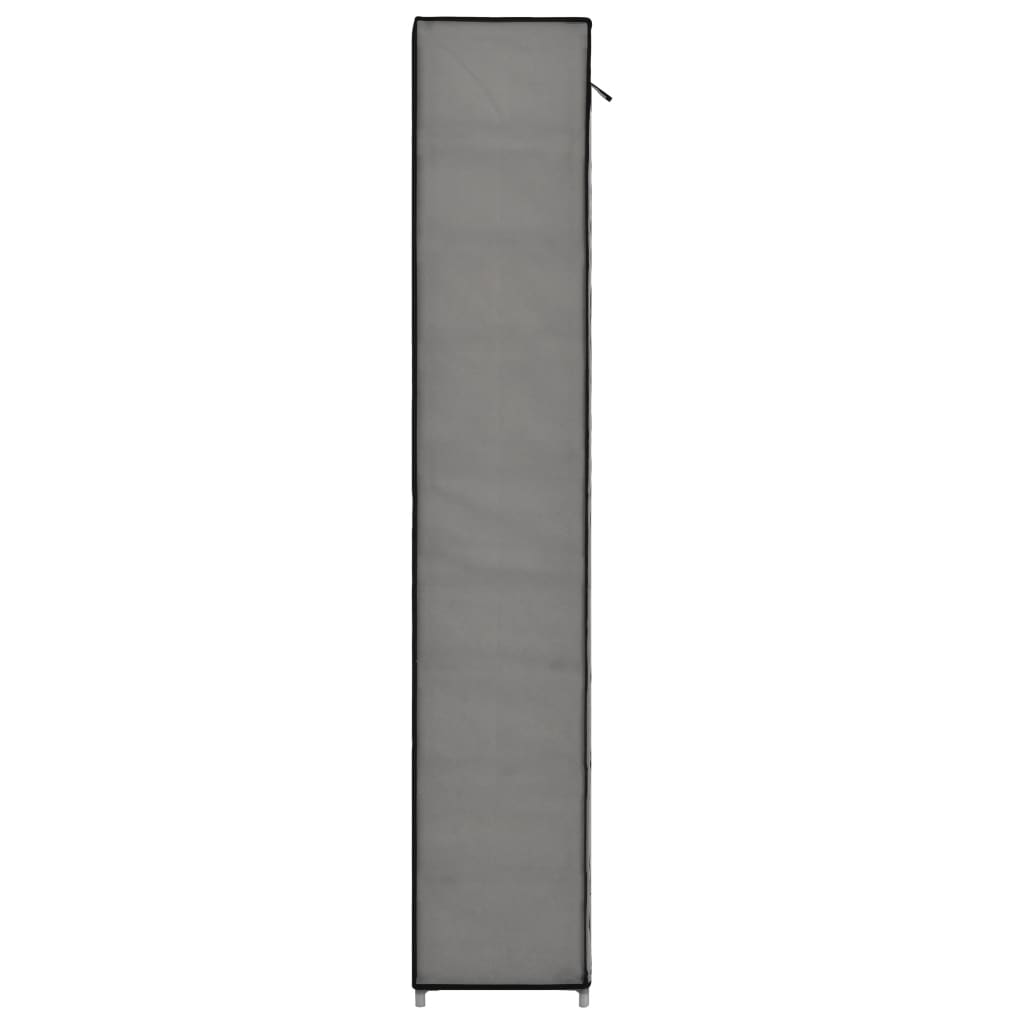 vidaXL Botník s potahem šedý 57 x 29 x 162 cm textil