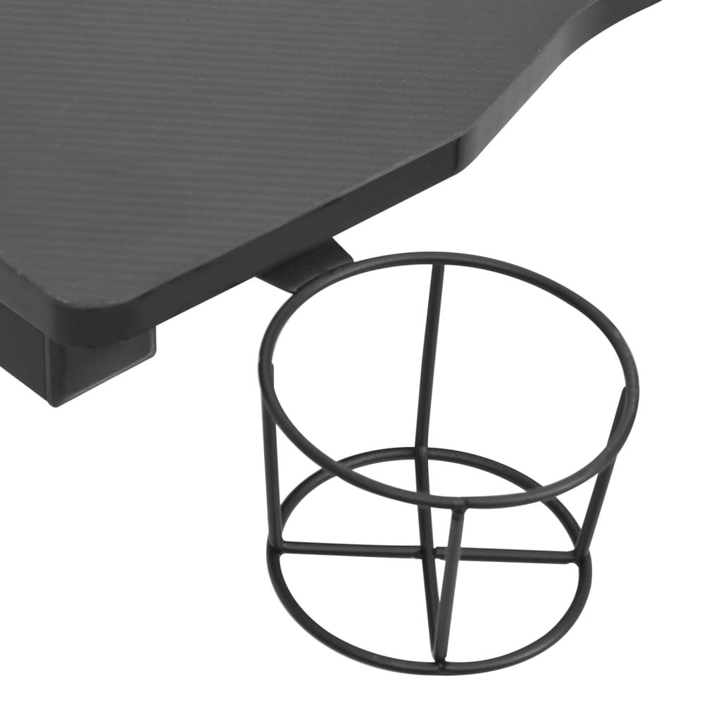 vidaXL Herní stůl s LED a nohami ve tvaru Y černý 90 x 60 x 75 cm