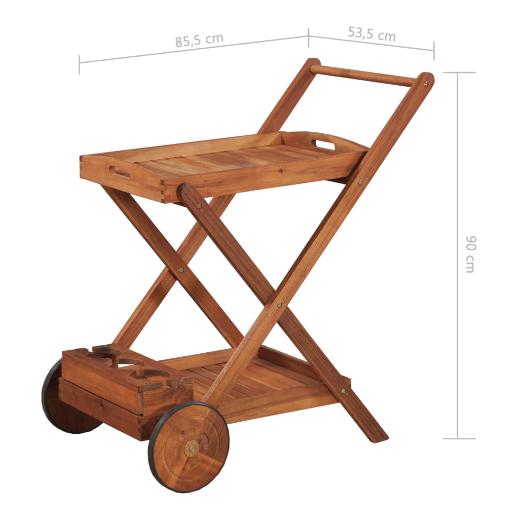 vidaXL Čajový vozík masivní akáciové dřevo