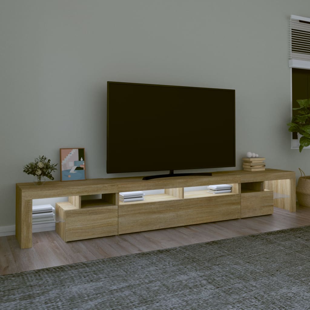 vidaXL TV skříňka s LED osvětlením dub sonoma 260x36,5x40 cm