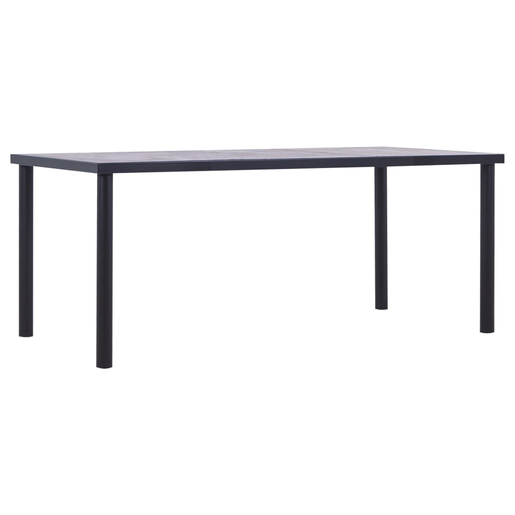 vidaXL Jídelní stůl černý a betonově šedý 180 x 90 x 75 cm MDF