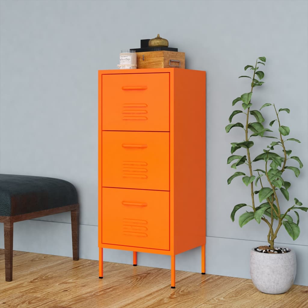 vidaXL Úložná skříň oranžová 42,5 x 35 x 101,5 cm ocel