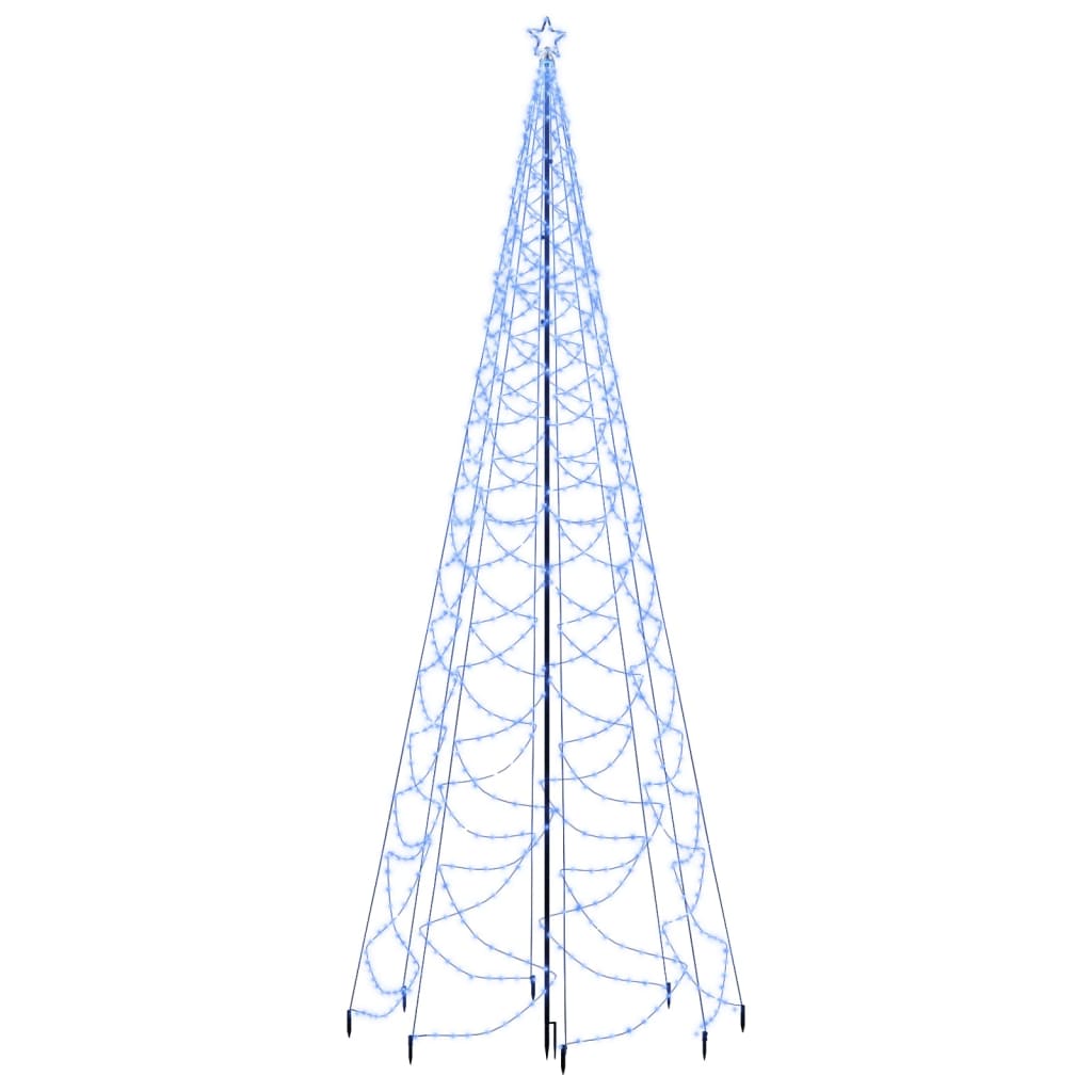 vidaXL Vánoční stromek s kovovým sloupkem 1 400 LED modrý 5 m