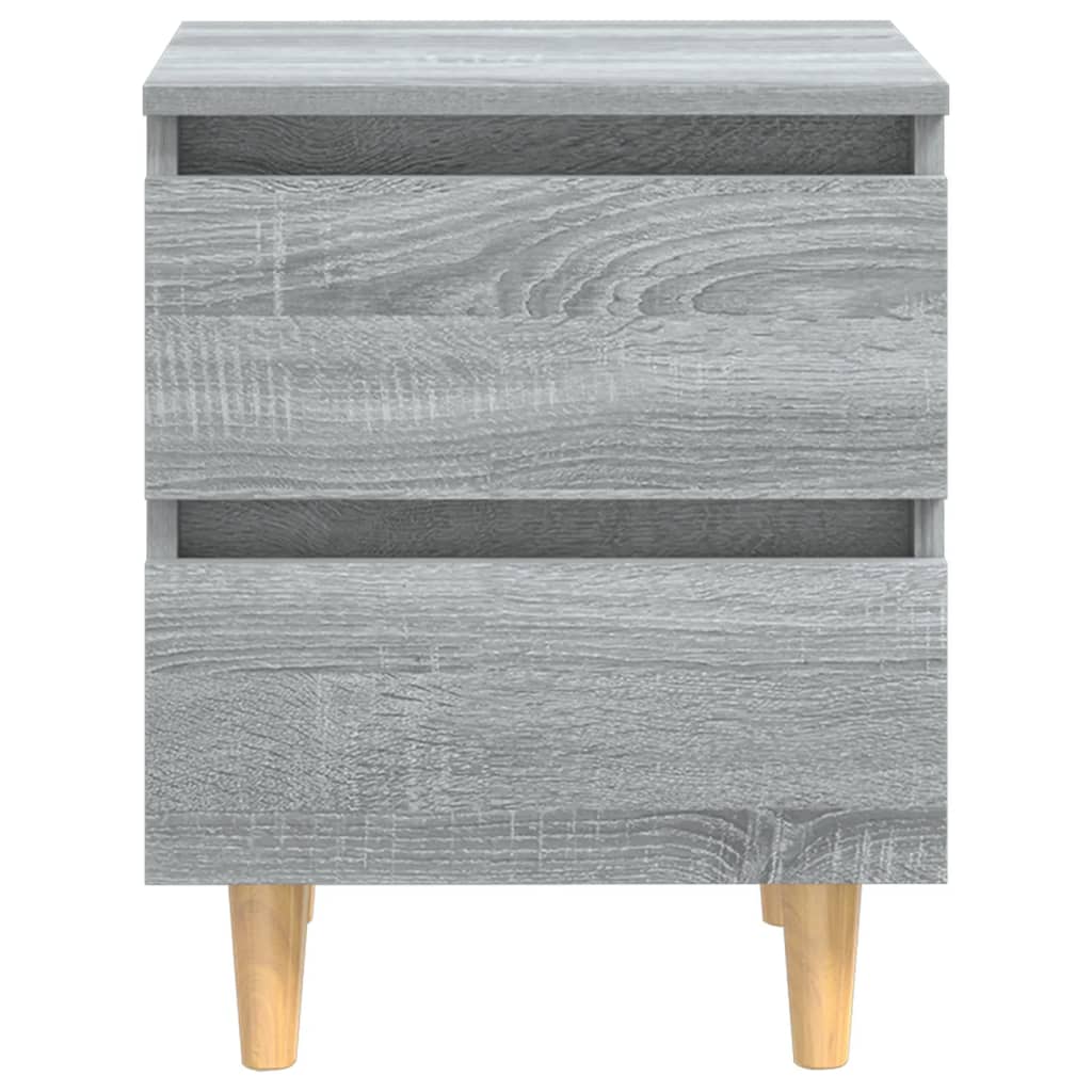 vidaXL Noční stolek masivní dřevěné nohy šedý sonoma 40 x 35 x 50 cm