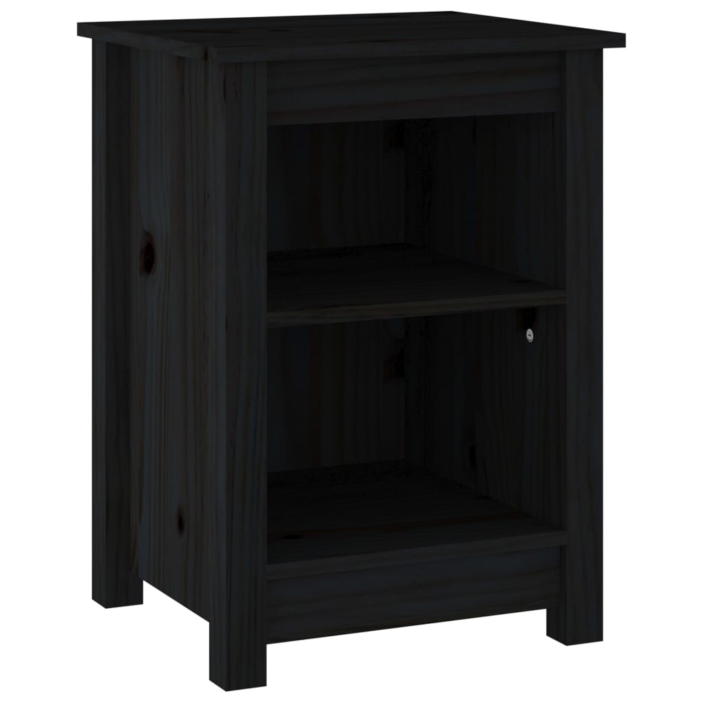 vidaXL Noční stolek černý 40 x 35 x 55 cm masivní borové dřevo