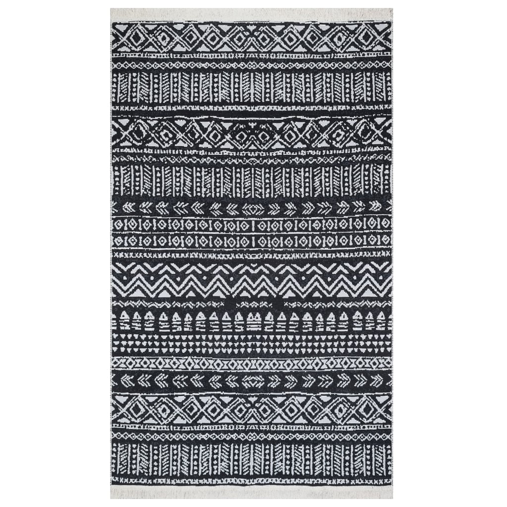 vidaXL Koberec černobílý 160 x 230 cm bavlna