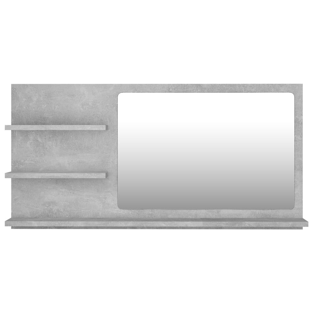 vidaXL Koupelnové zrcadlo betonově šedé 90 x 10,5 x 45 cm dřevotříska