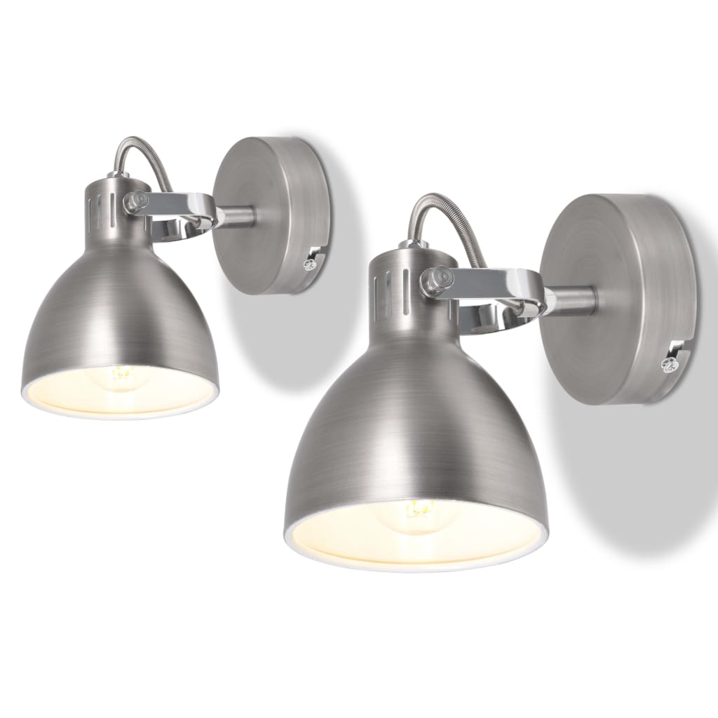 vidaXL Nástěnná lampa, 2 ks, na 2 žárovky E14, šedá