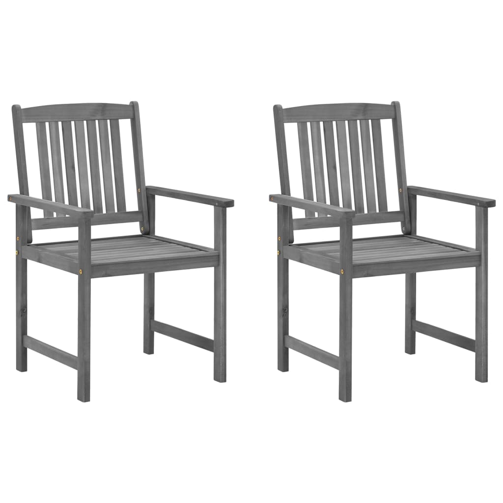 vidaXL Zahradní židle s poduškami 2 ks šedé masivní akáciové dřevo