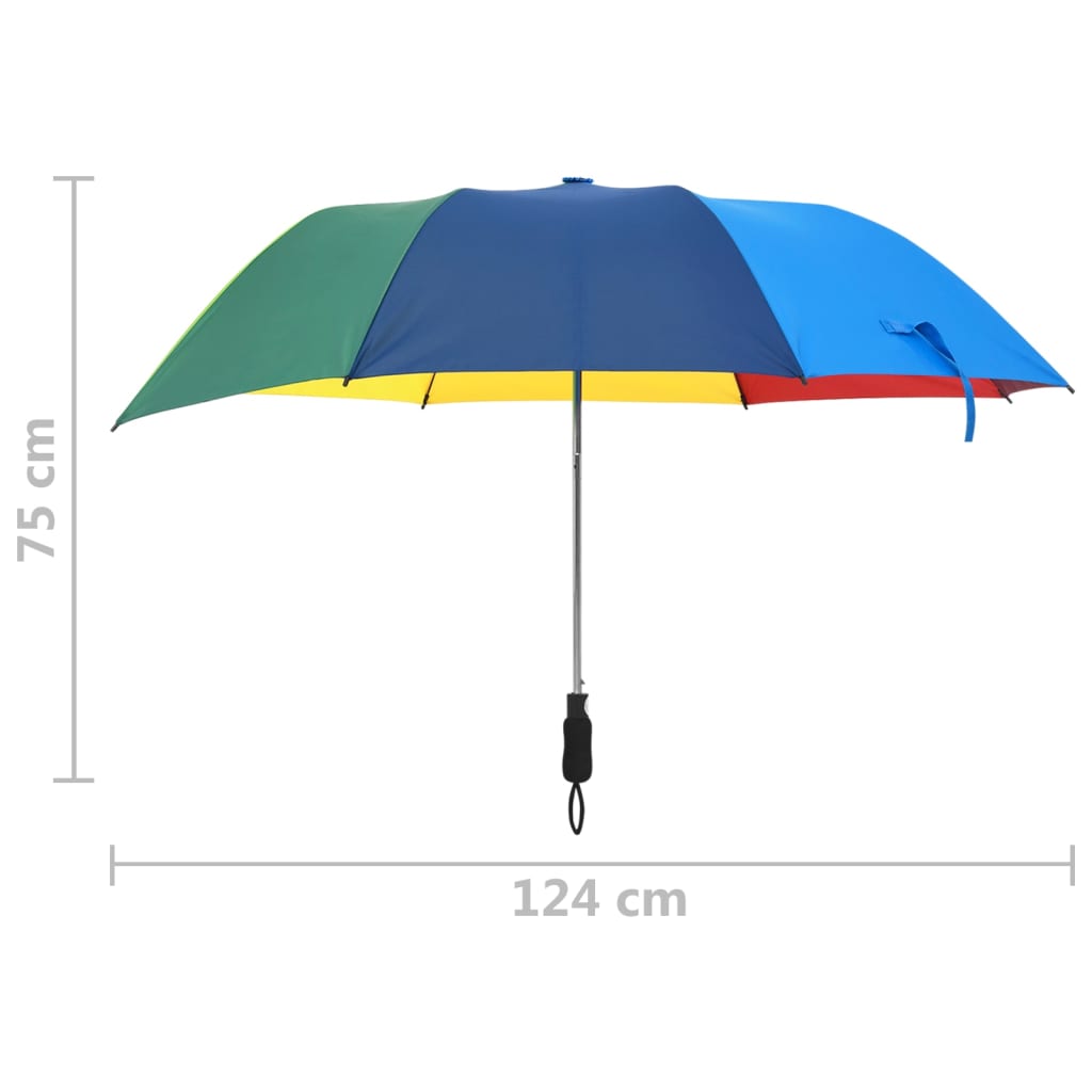 vidaXL Automatický skládací deštník vícebarevný 124 cm