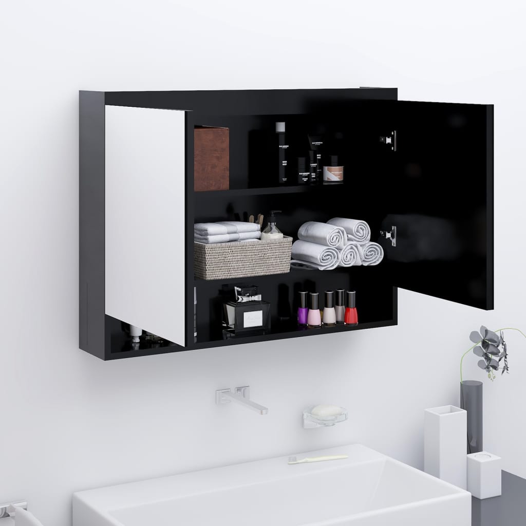 vidaXL Koupelnová skříňka se zrcadlem 80 x 15 x 60 cm MDF antracitová