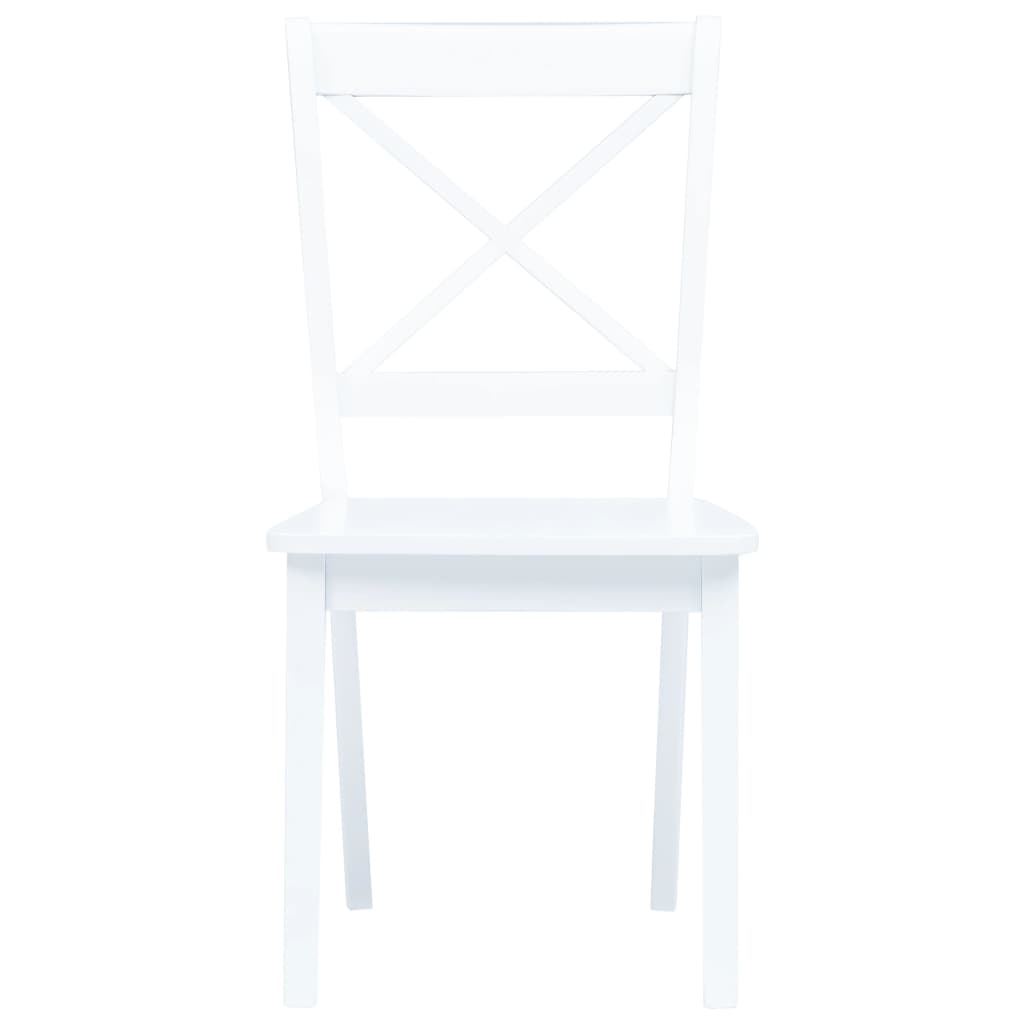 vidaXL Jídelní židle 4 ks bílé masivní kaučukovník