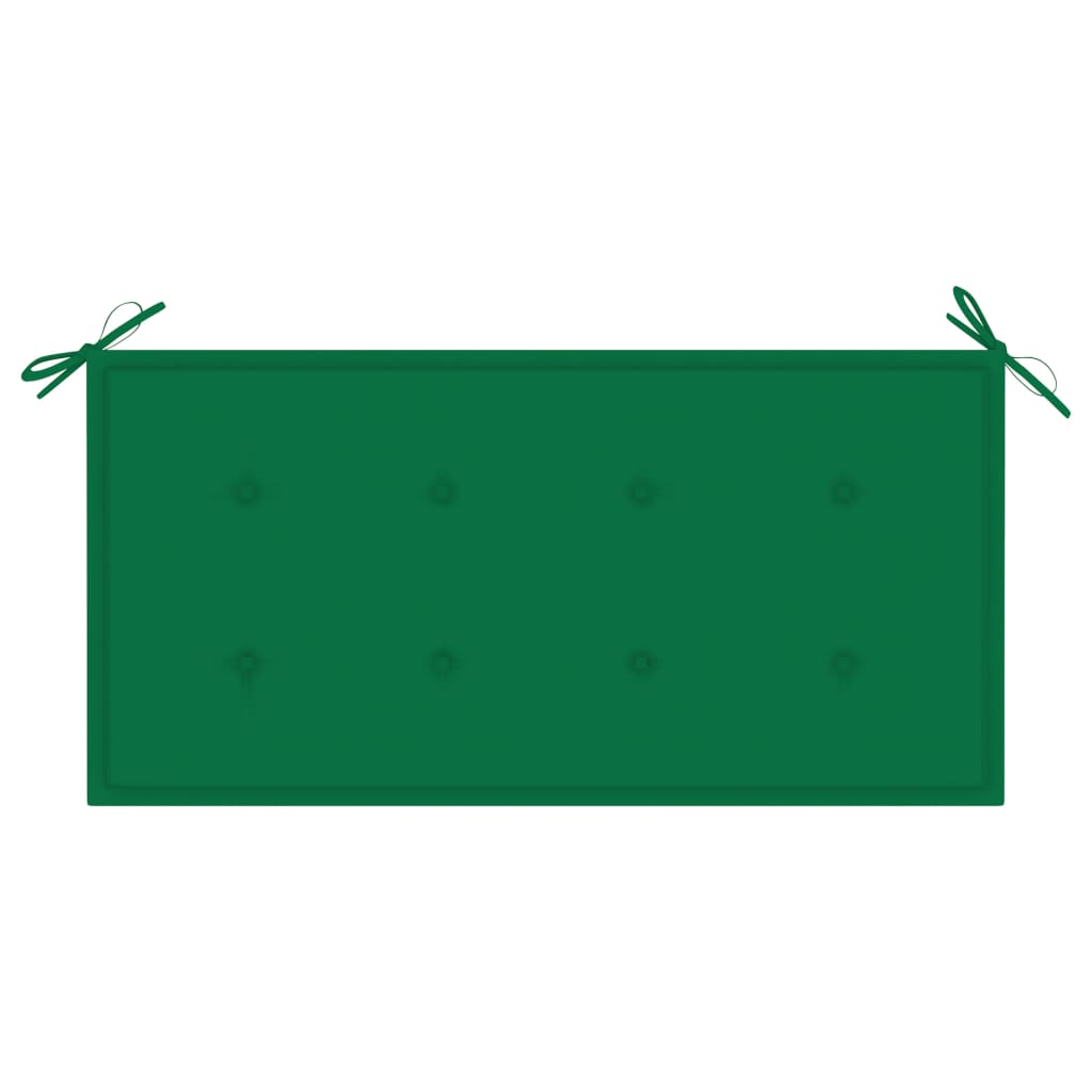vidaXL Zahradní lavice se zelenou poduškou 112 cm masivní teak