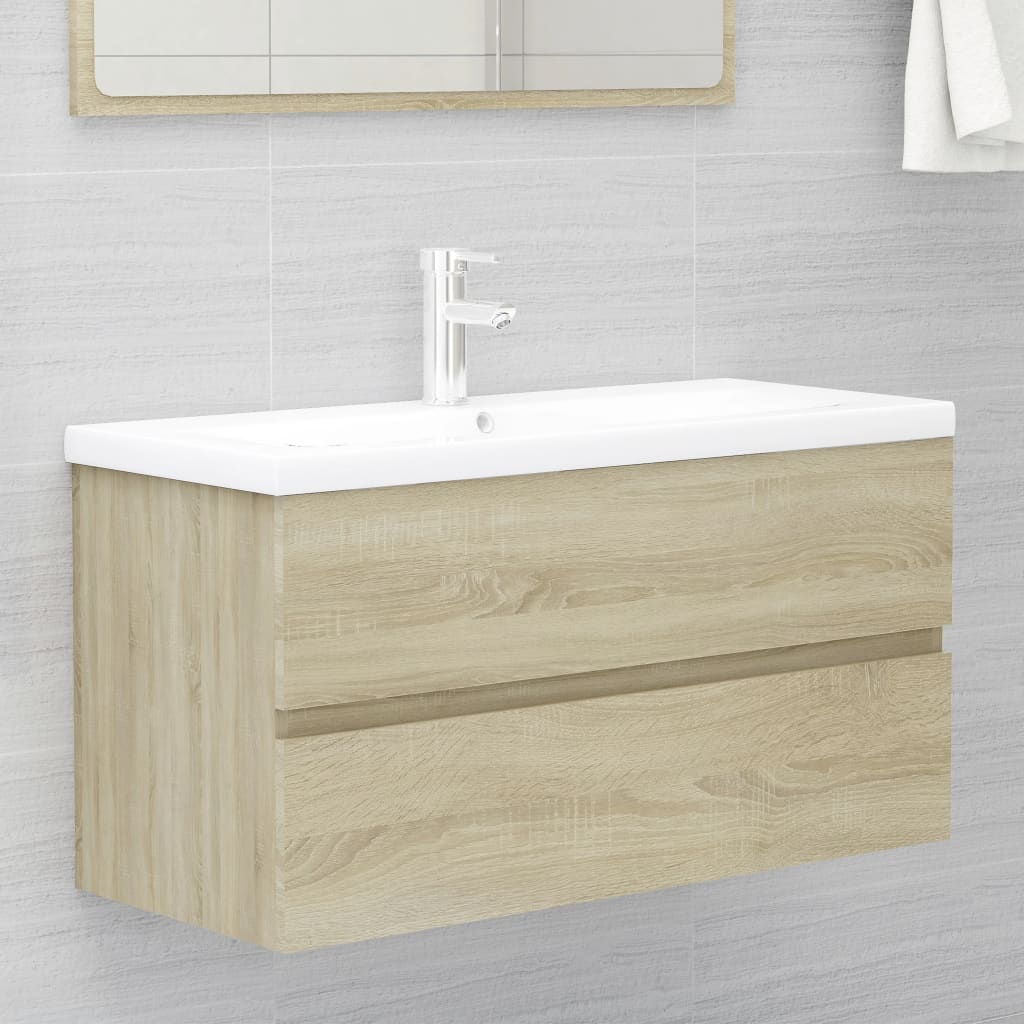 vidaXL 2dílný set koupelnového nábytku sonoma dub kompozitní dřevo