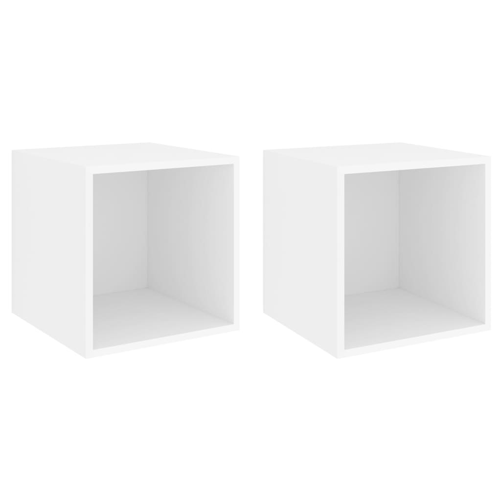 vidaXL Nástěnné skříňky 2 ks bílé 37 x 37 x 37 cm dřevotříska