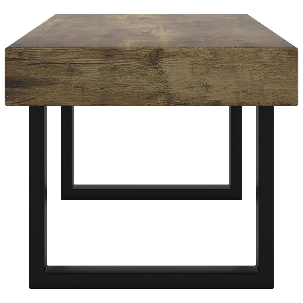 vidaXL Konferenční stolek tmavě hnědý a černý 90x45x40 cm MDF a železo
