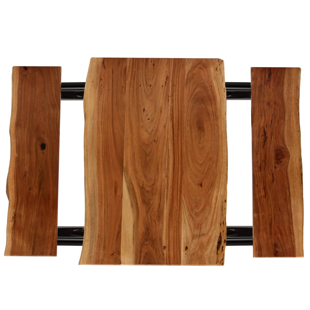 vidaXL Barový stůl s lavicemi masivní akáciové dřevo 120 x 50 x 107 cm