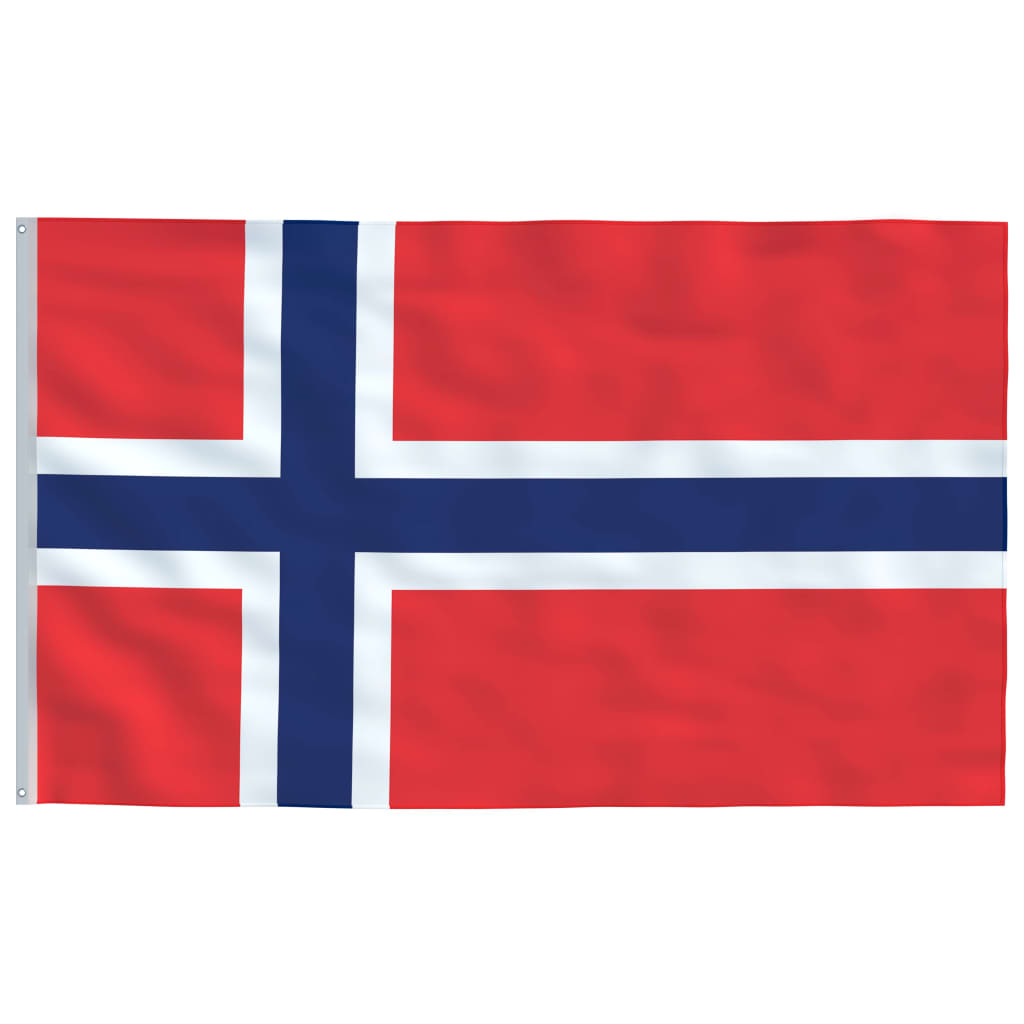 vidaXL Vlajka Norska a stožár 5,55 m hliník