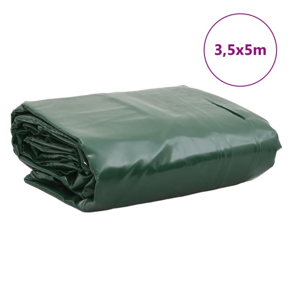 vidaXL Plachta zelená 3,5 x 5 m 650 g/m²