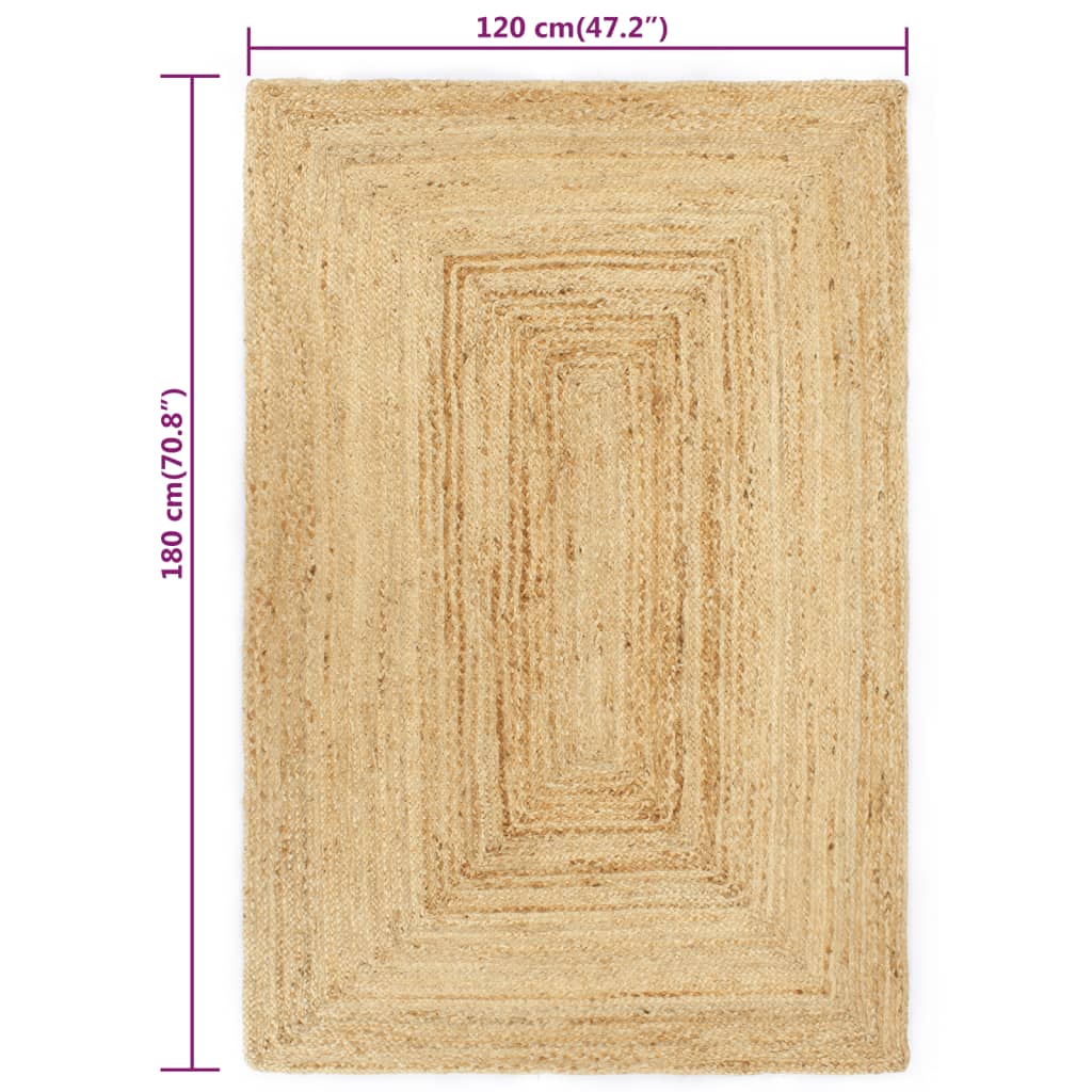 vidaXL Ručně vyráběný koberec juta přírodní 120 x 180 cm