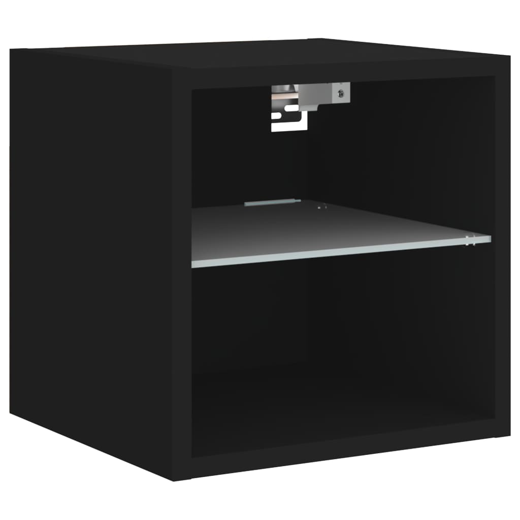 vidaXL 6dílná obývací stěna s LED osvětlením černá kompozitní dřevo