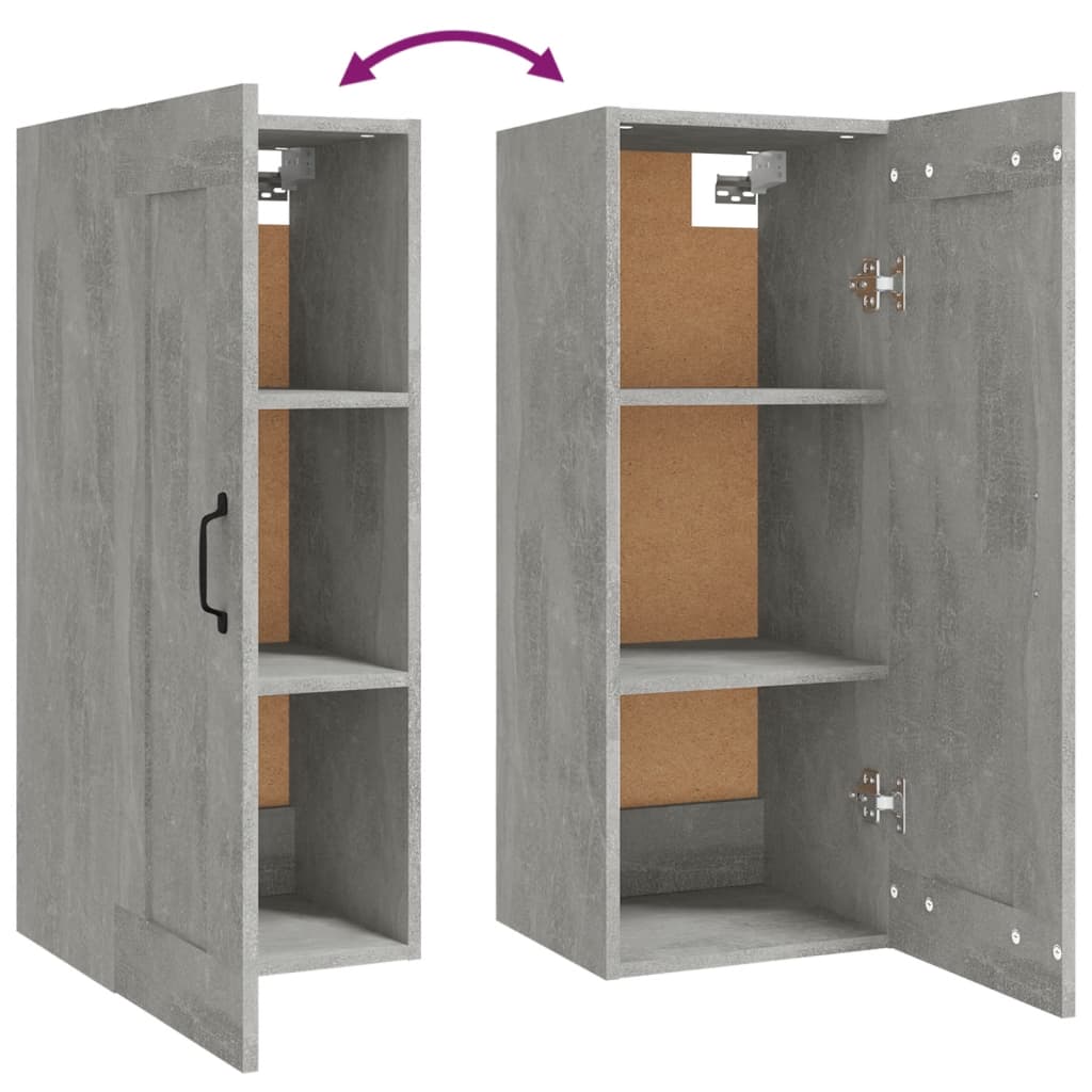 vidaXL Závěsná skříňka betonově šedá 35 x 34 x 90 cm kompozitní dřevo