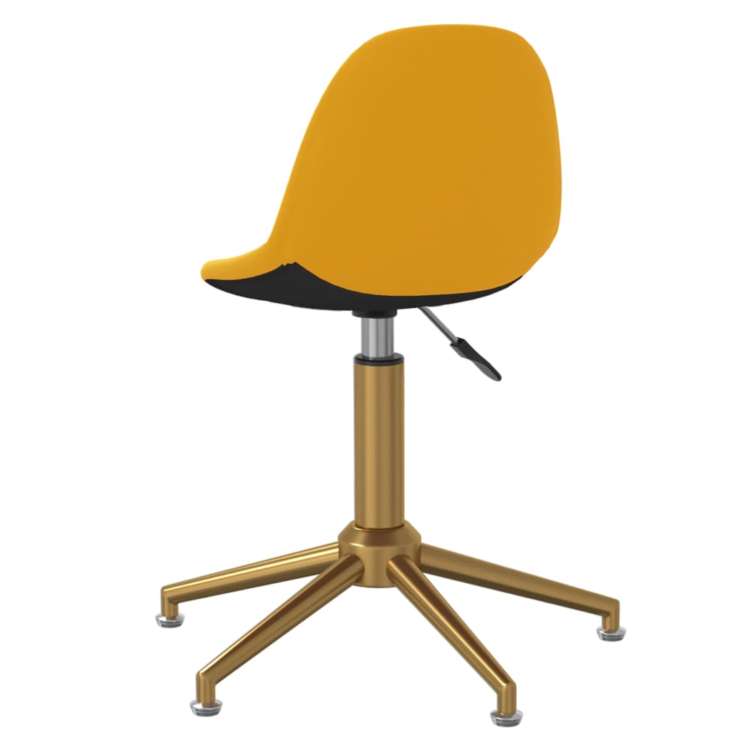 vidaXL Otočné jídelní židle 2 ks hořčicově žluté samet