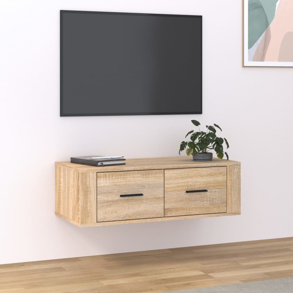 vidaXL Závěsná TV skříňka dub sonoma 80 x 36 x 25 cm kompozitní dřevo