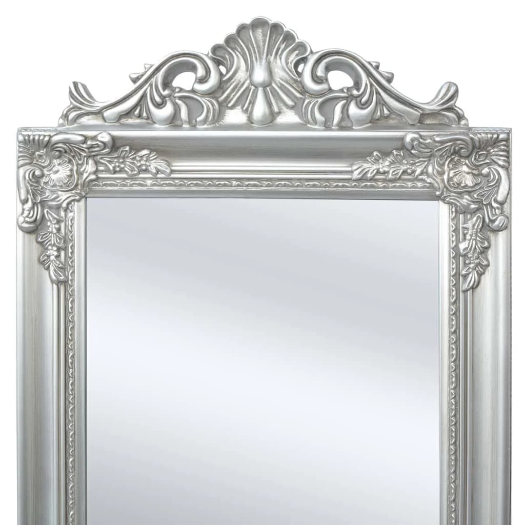 vidaXL Volně stojící zrcadlo barokní styl 160 x 40 cm stříbrné