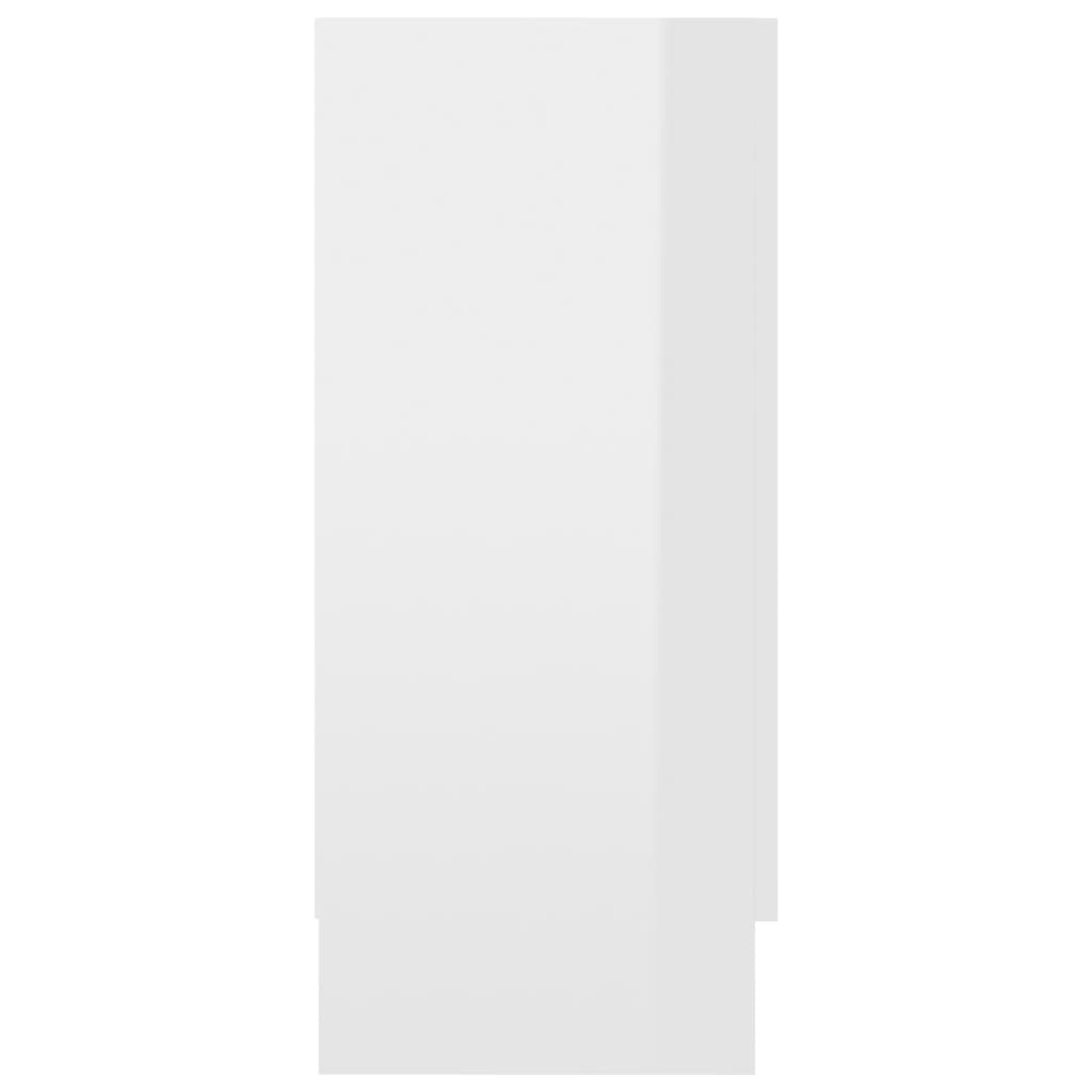 vidaXL Prosklená skříň bílá vysoký lesk 120 x 30,5 x 70 cm dřevotříska
