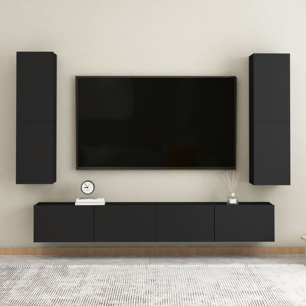 vidaXL TV stolky 2 ks černé 30,5 x 30 x 110 cm dřevotříska
