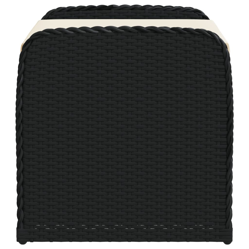 vidaXL Úložná lavice s poduškou černá 80 x 51 x 52 cm polyratan