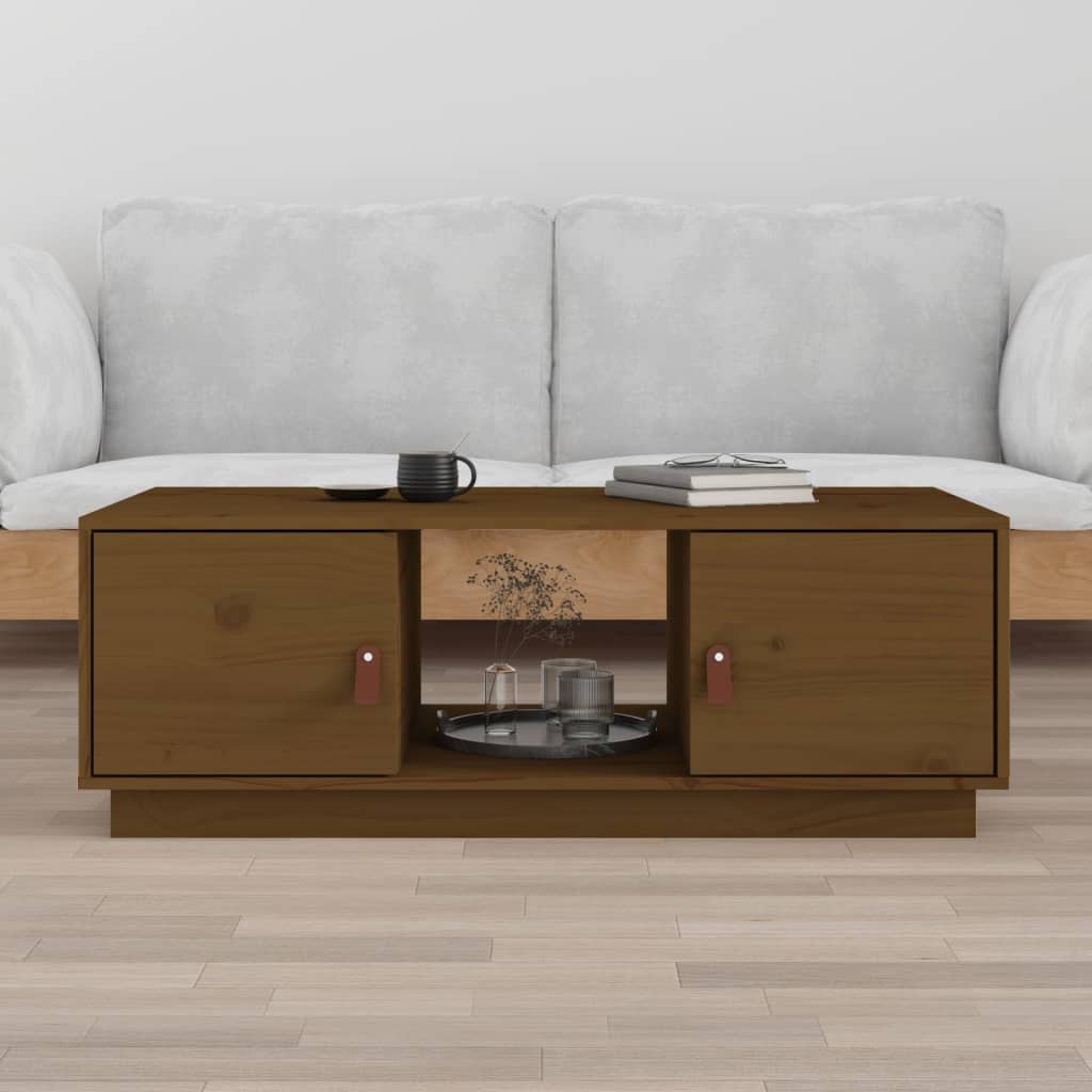 vidaXL Konferenční stolek medově hnědý 100x50x35 cm masivní borovice