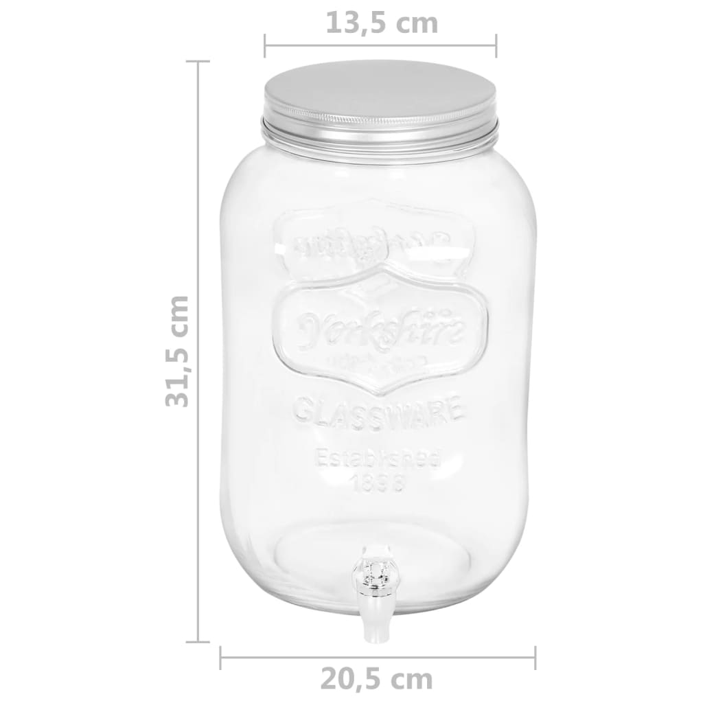 vidaXL Dávkovač nápojů 8050 ml sklo