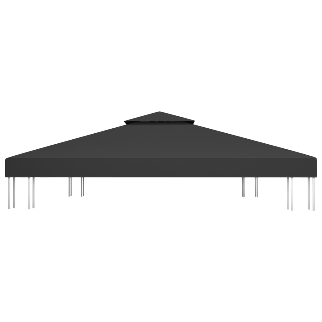 vidaXL Dvojitá střecha na altán 310 g/m² 4 x 3 m černá