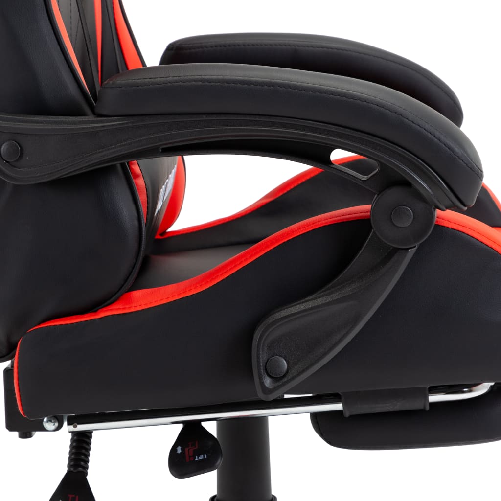 vidaXL Herní židle s podnožkou červená a černá umělá kůže