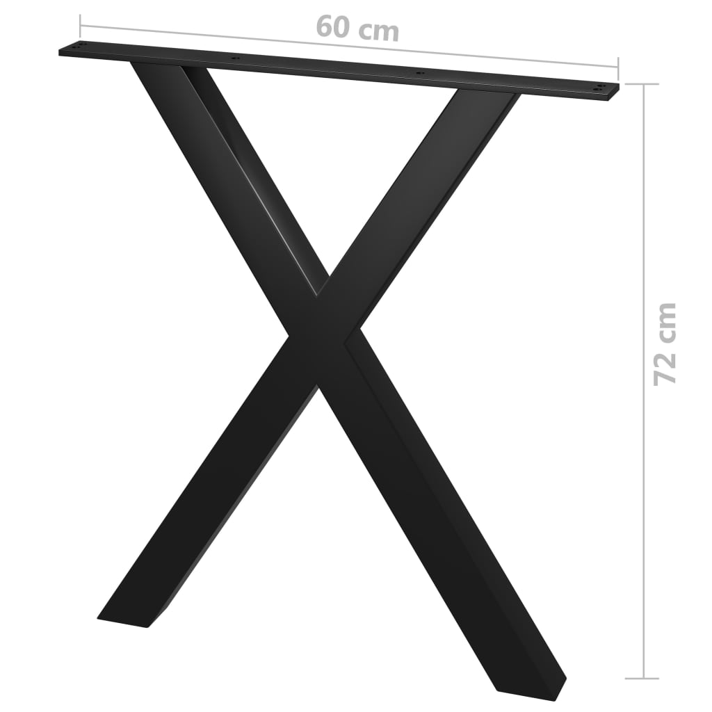 vidaXL Nohy k jídelnímu stolu ve tvaru X 2 ks 60 x 72 cm
