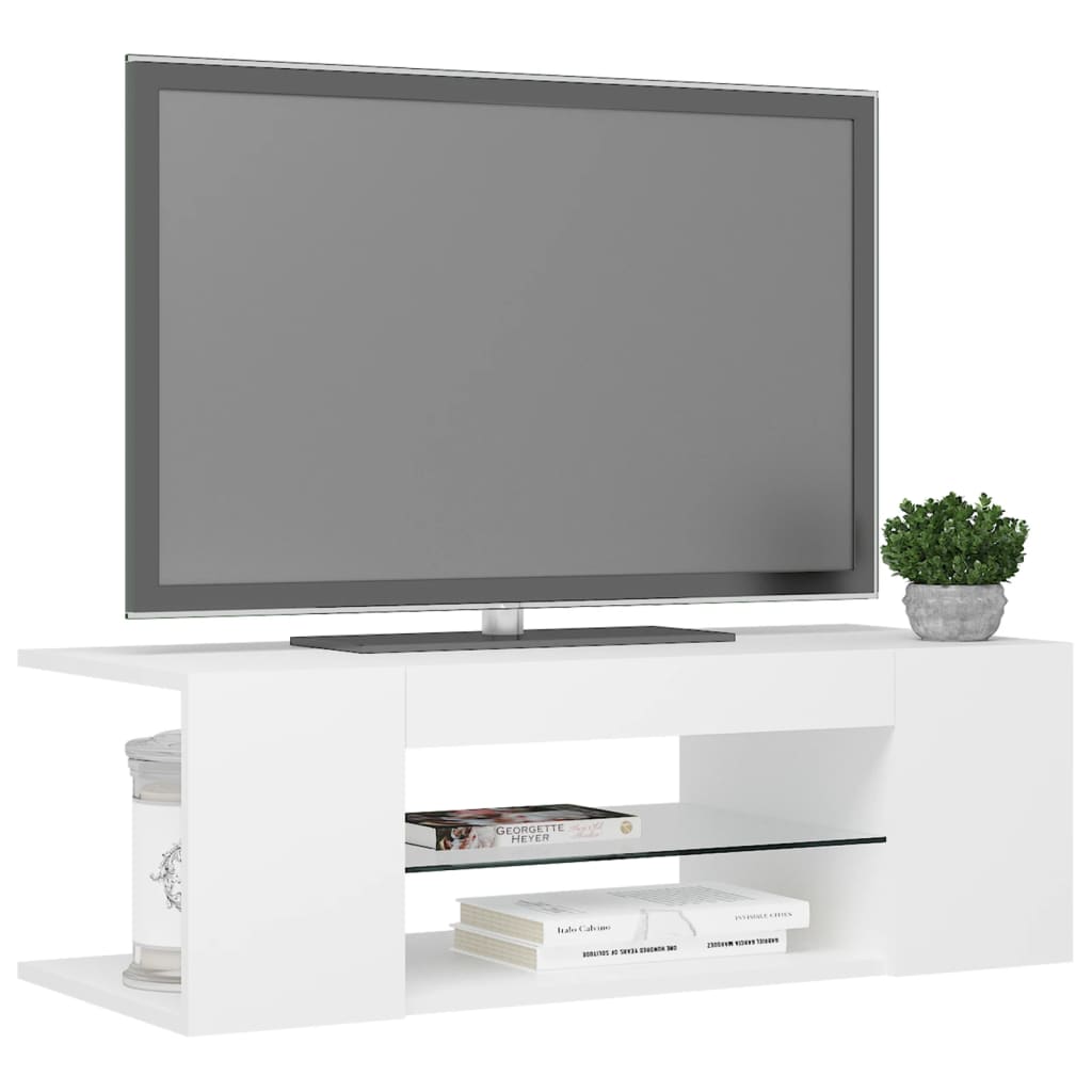 vidaXL TV skříňka s LED osvětlením bílá 90 x 39 x 30 cm