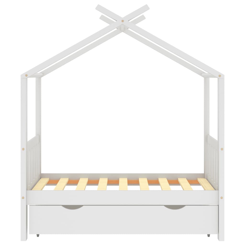vidaXL Rám dětské postele se zásuvkou bílý masivní borovice 70x140 cm