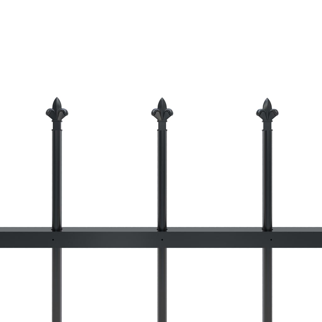 vidaXL Zahradní plot s hroty ocelový 15,3 x 1,5 m černý