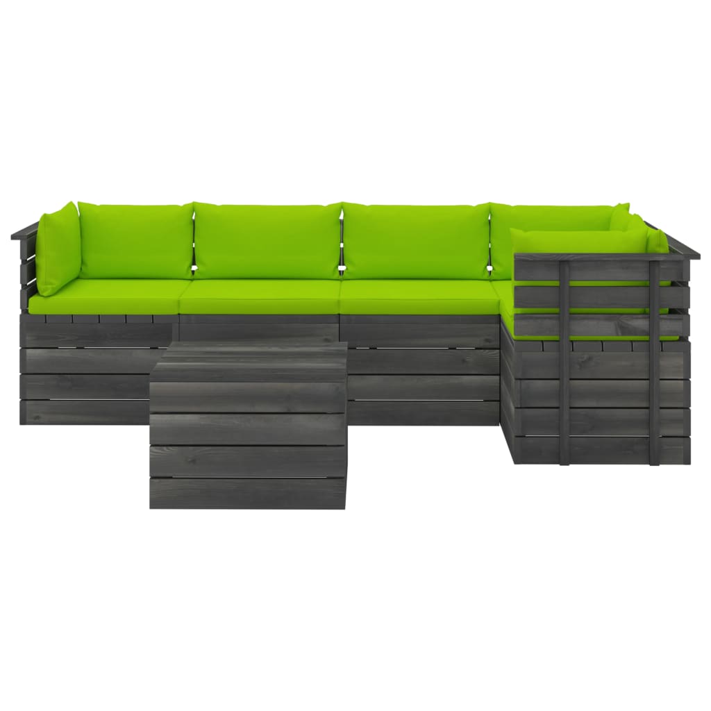 vidaXL 6dílná zahradní sedací souprava z palet + podušky borové dřevo