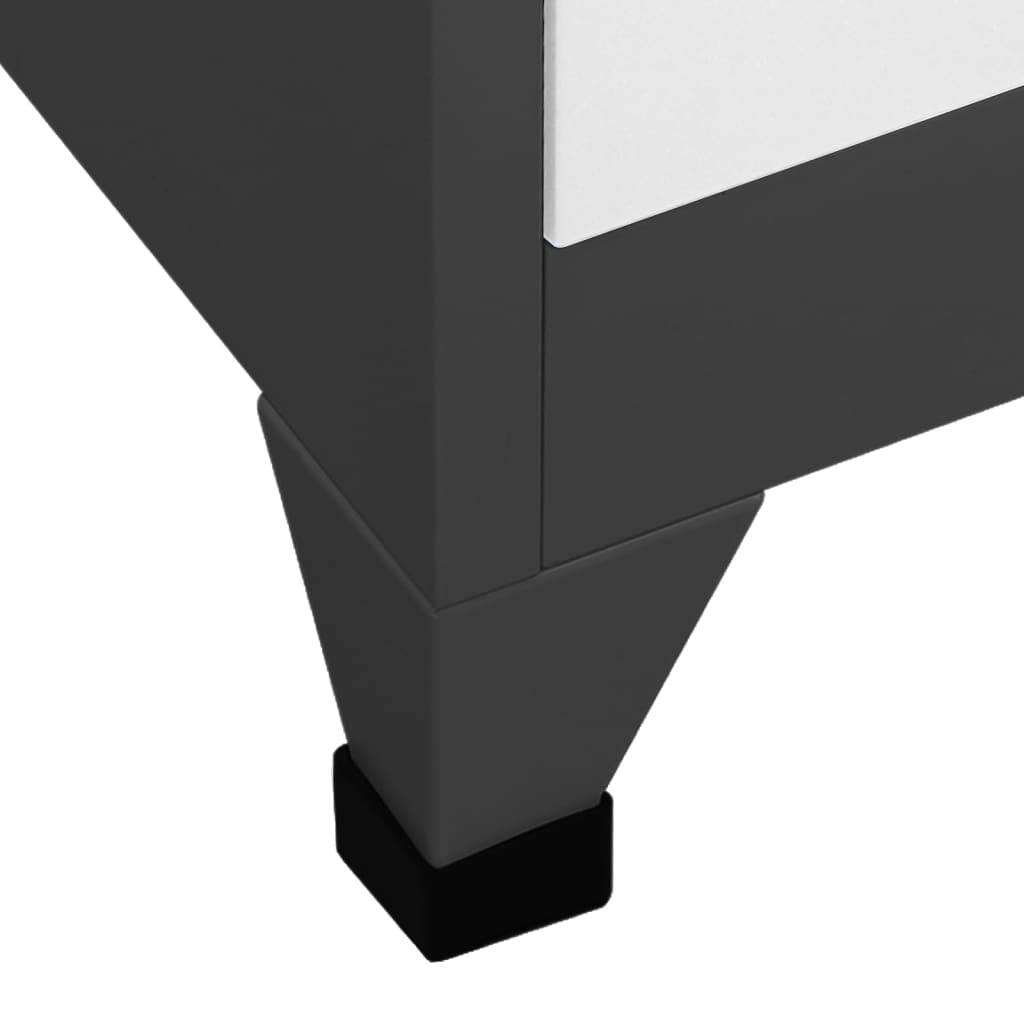 vidaXL Uzamykatelná skříň antracitová a bílá 90 x 45 x 180 cm ocel