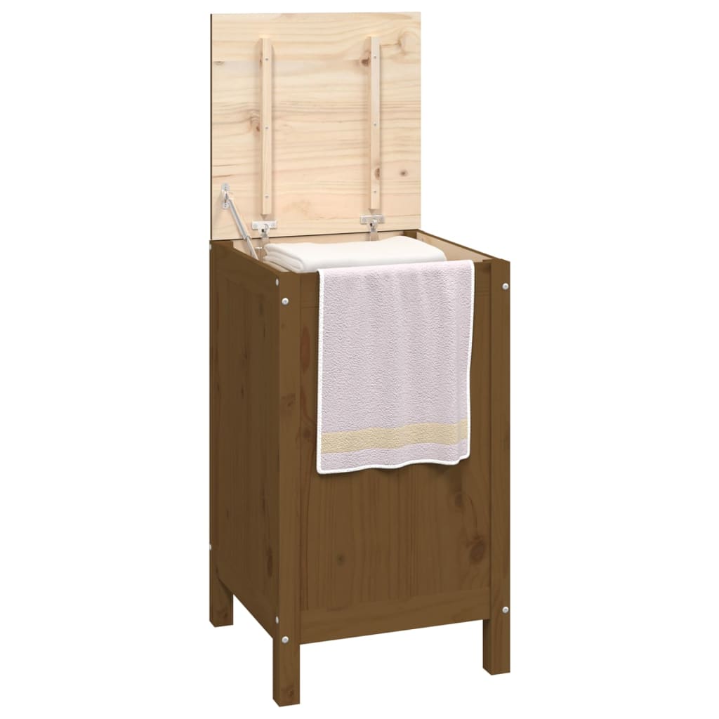 vidaXL Box na prádlo medově hnědý 44 x 44 x 76 cm masivní borové dřevo