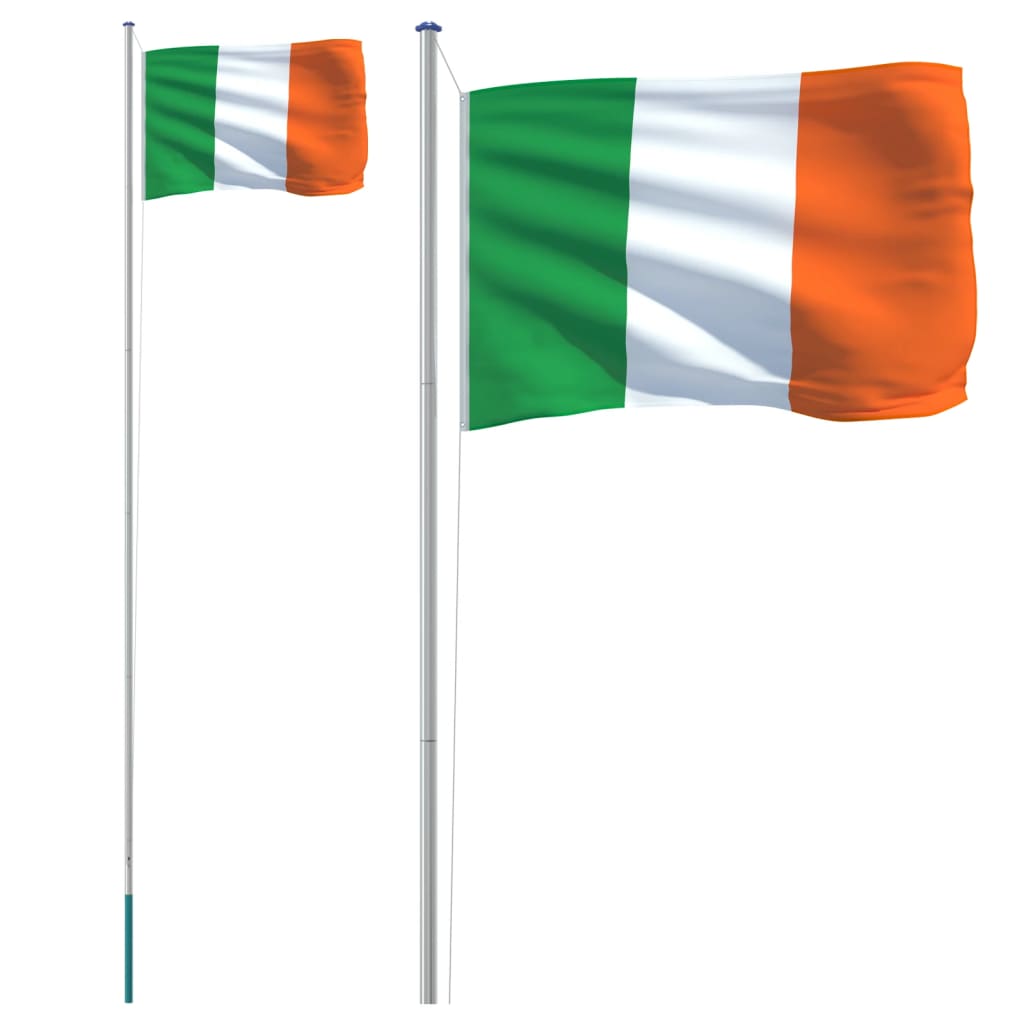 vidaXL Vlajka Irska a stožár 6,23 m hliník