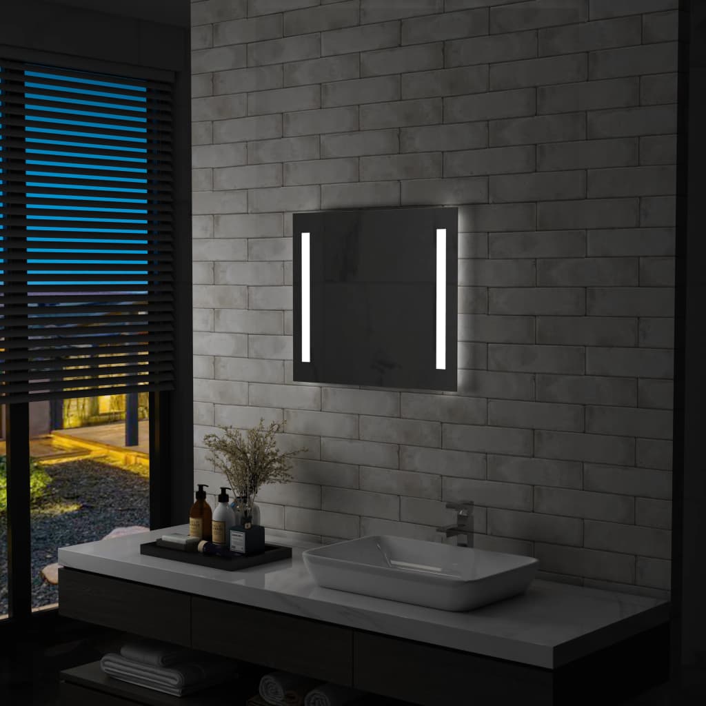 vidaXL Koupelnové nástěnné zrcadlo s LED osvětlením 60 x 50 cm