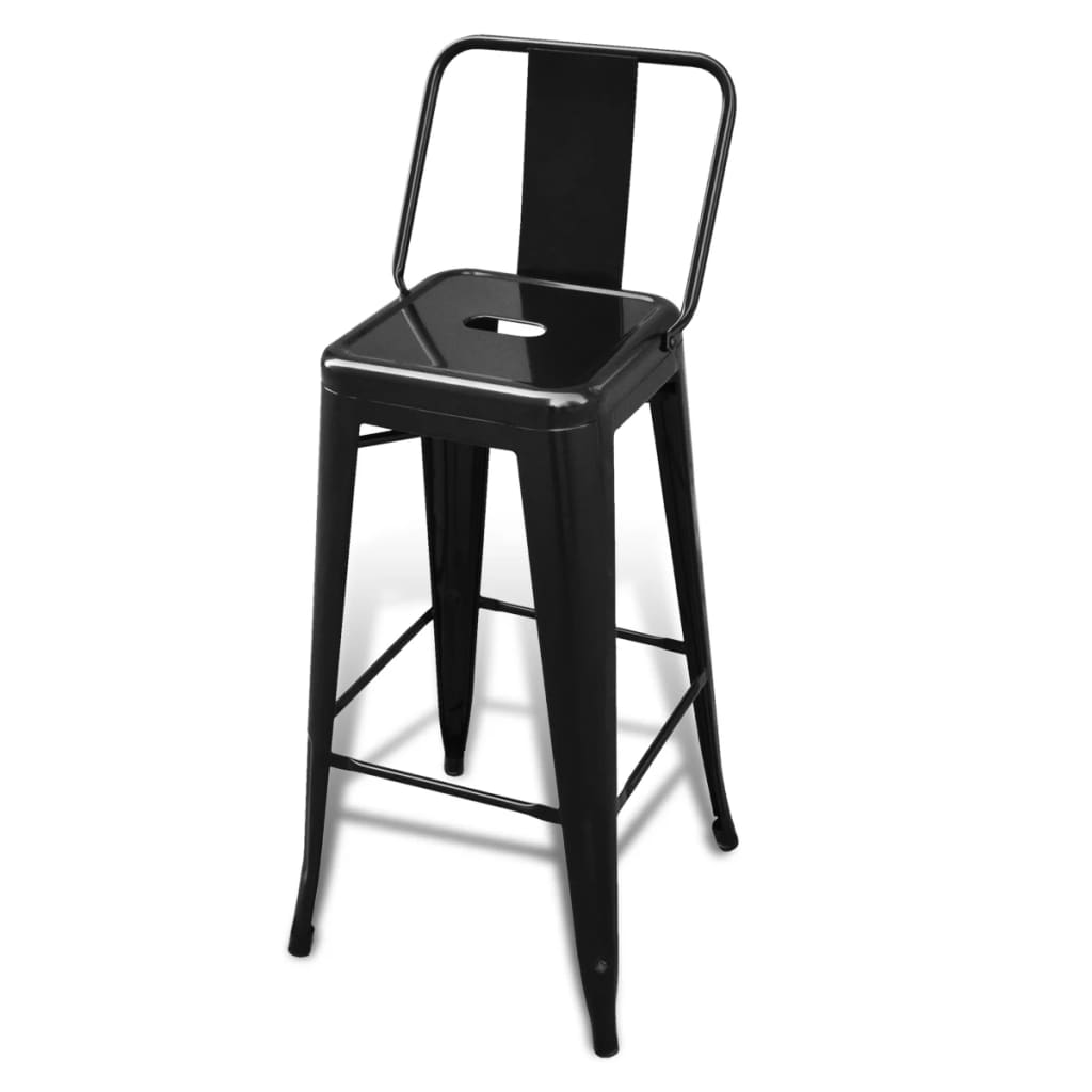 vidaXL Barové stoličky 6 ks černé ocel