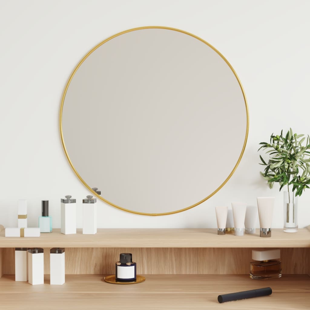vidaXL Nástěnné zrcadlo zlaté Ø 50 cm kulaté