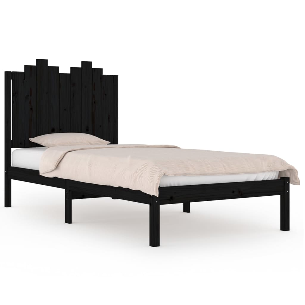vidaXL Rám postele černý masivní borovice 100 x 200 cm